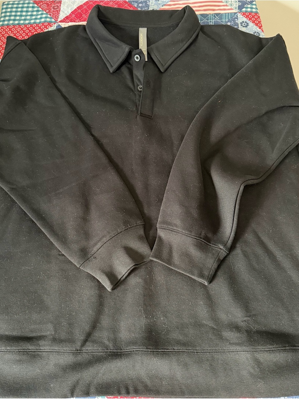 Mondetta Black Long-Sleeve Polo Sweatshirt